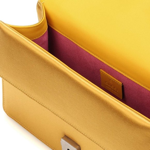 Gucci Small Dionysus Satin Shoulder Bag in Golden Yellow NEW W DUSTBAG - Picture 3 of 11